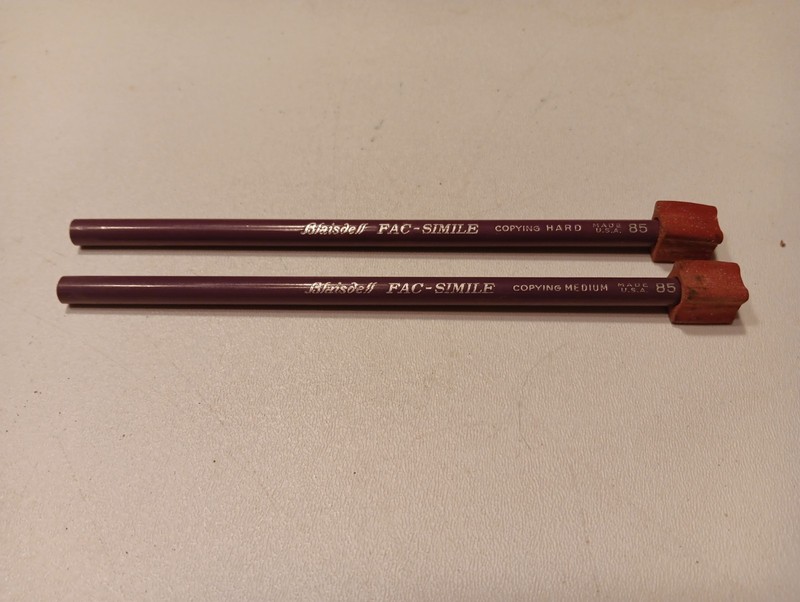 Vintage Blaisdell Pencils, FAC-SIMILE, Copying Med And Hard, #85, Lot Of 2