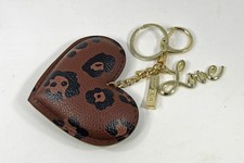 Mary Kay Leopard Cheetah Heart Love Gold Tone Charm Metal Soft Plush Keychain