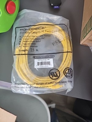Cat5e Ethernet Patch Cable RJ45 Stranded 350Mhz UTP Copper Wire 24AWG 100ft Blue