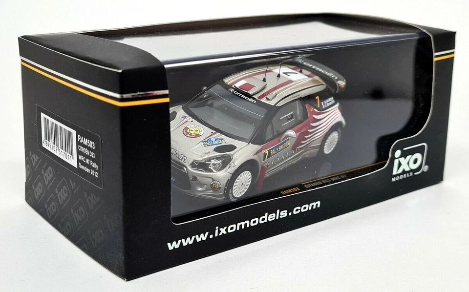 Ixo 1/43 - Citroen DS3 WRC #7 Rally Suecia 2012 Diecast Model Car RAM503 Foto 2 de 4