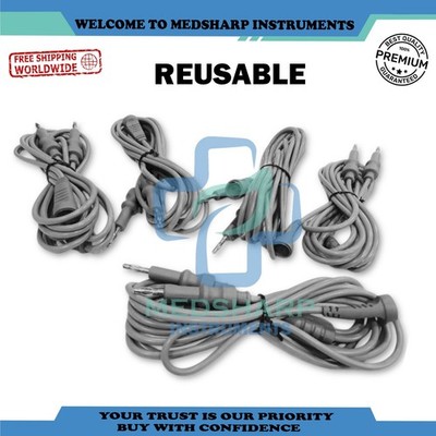 Set of 5 Pcs US Bipolar Autoclavable Cable 4mm High Quality