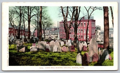 Copps Hill Burying Ground Boston MA Postcard 1904 Detroit Photographic D227