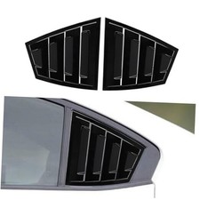 Rear Side Window Louvers Compatible for 2015 2016 2017 2018 2019 Glossy Black
