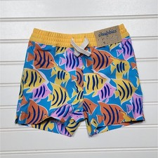 NWT Chubbies The Fish Tanks Toddler Swim Trunks Size 12-18 Months Blue Yellow