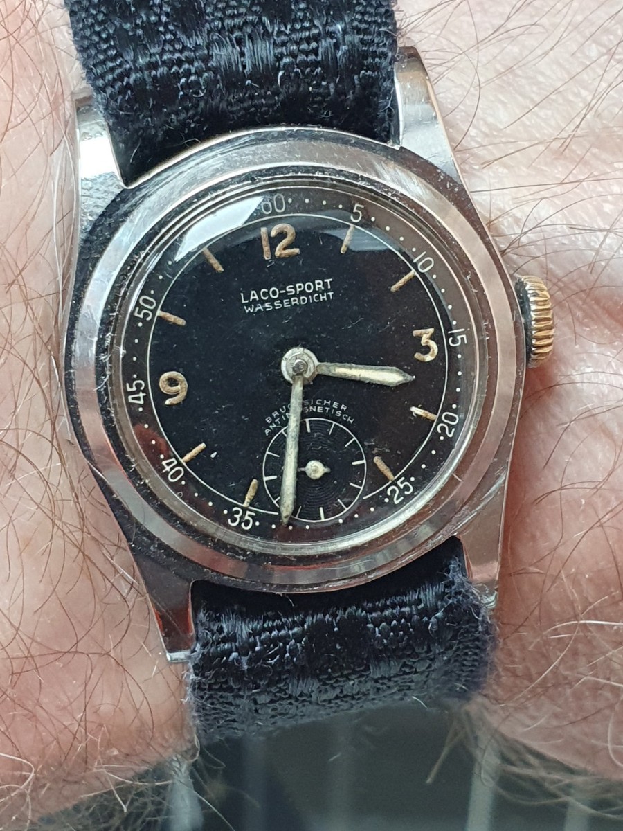 ☆Germany.Laco☆1950年代ヴィンテージ17石手巻式☆珍品Tema 