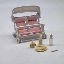 Pink Double Stroller Calico Critters Sylvanian Families Food Bottles Replacement