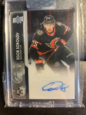 21-22 Clear Cut Egor Sokolov Rookie Auto Ottawa Senators