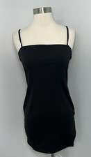 Shein Dress Womens Medium Black Bodycon Sleeveless Slip Spaghetti Strap Stretch