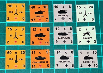 PanzerBlitz Unofficial guide counters set (of 108), for Avalon