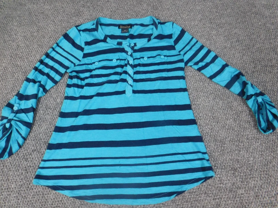Top Lucky Brand XS Extra Pequeño Azul Rayas Mujer Clásico Modal Foto 2 de 4