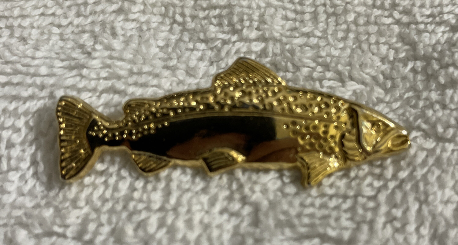 VINTAGE SIGNED L. RAZZA SALMON FISH PIN - Gem