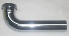 Brass Plumbing Kitchen Drain Tube Elbow w Nut 1 1/2" Diameter 8" Long Chrome