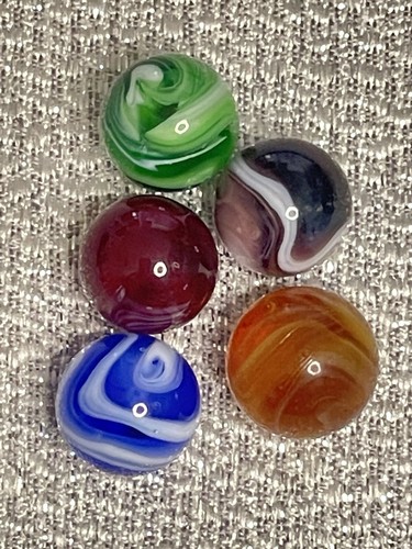 M.F. Christensen Classic Single Seam Akro Slag Marble Lot 5 Vintage Marbles - Picture 5 of 6