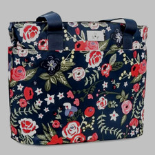Ju-Ju-Be Floral Encore tote Diaper Bag Satchel Midnight Posy 18 x 12 x 6 NWOT