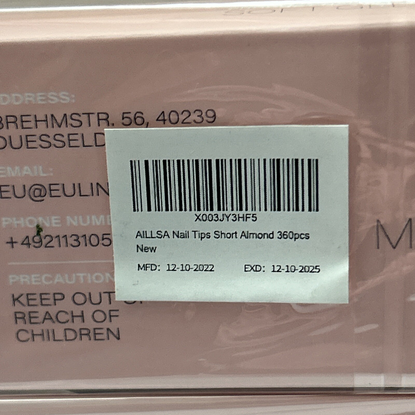 AILLSA Short Almond Nail Tips 720PCS Soft Gel Full Cover Nail Tips (360pc x2)