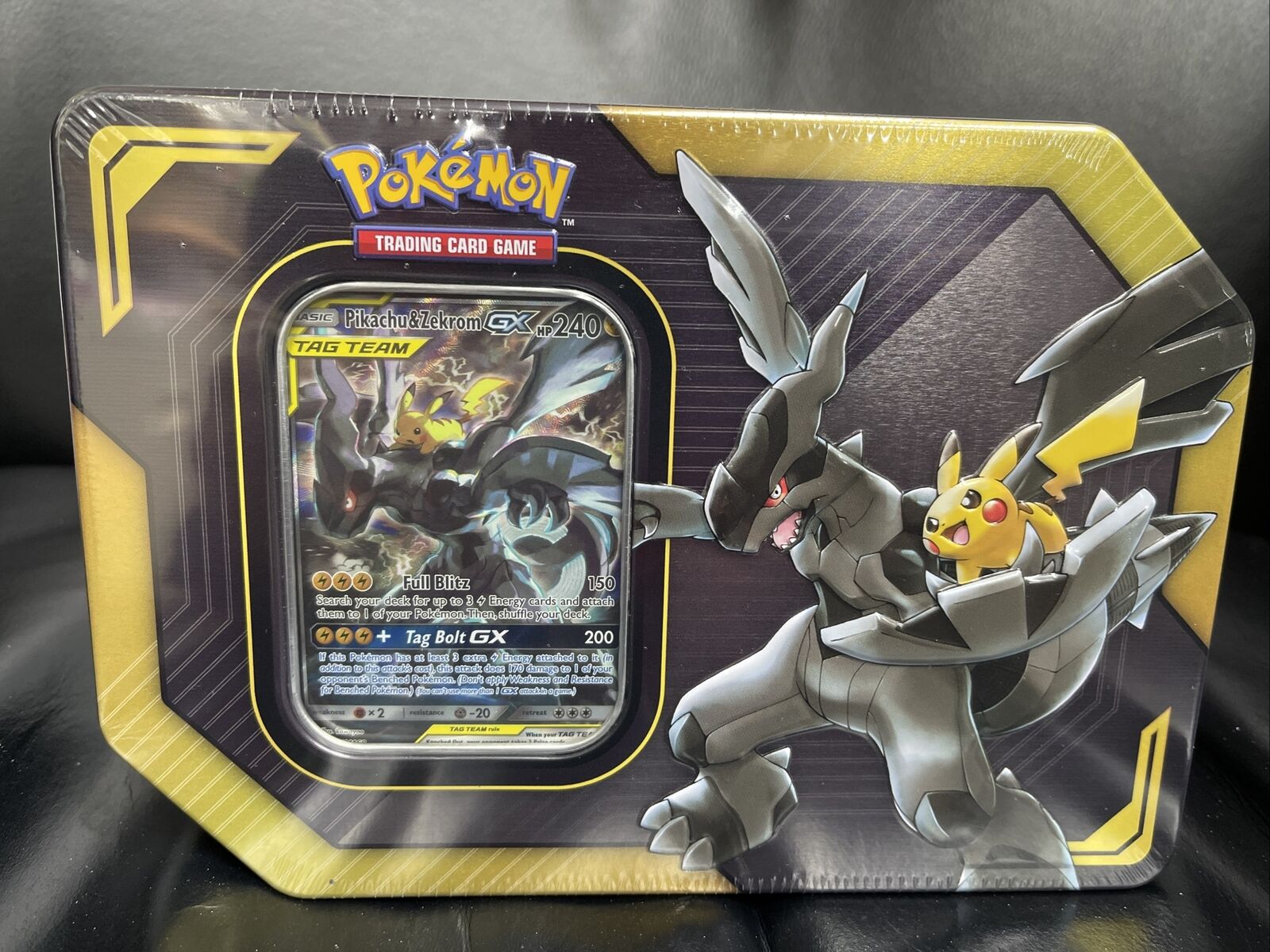 2019 Pokemon TCG TAG TEAM Tins Pikachu & Zekrom GX - US