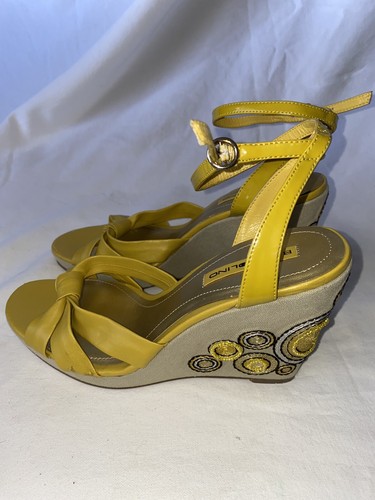 Bandolino Wedge Shoe Mustard Yellow Sz 