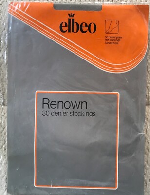 ELBEO RENOWN ~ 30 DENIER STOCKINGS ~ SMALL ~  SHOE SIZE 3 - 4.5 ~ OYSTER