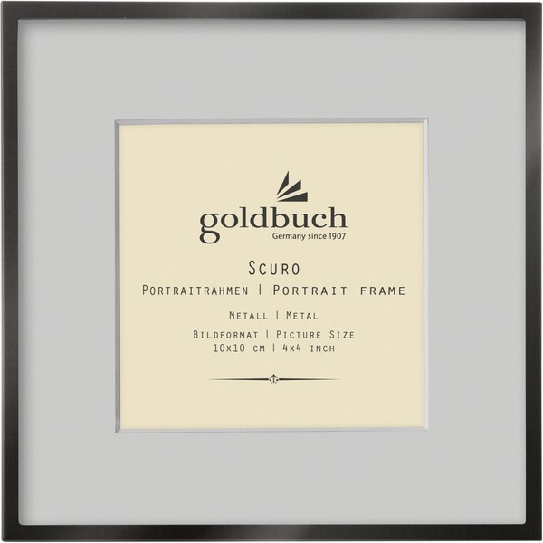 Goldbuch Metall-Fotorahmen Scuro Schwarz Mit Passepartout 10X10 Cm-image