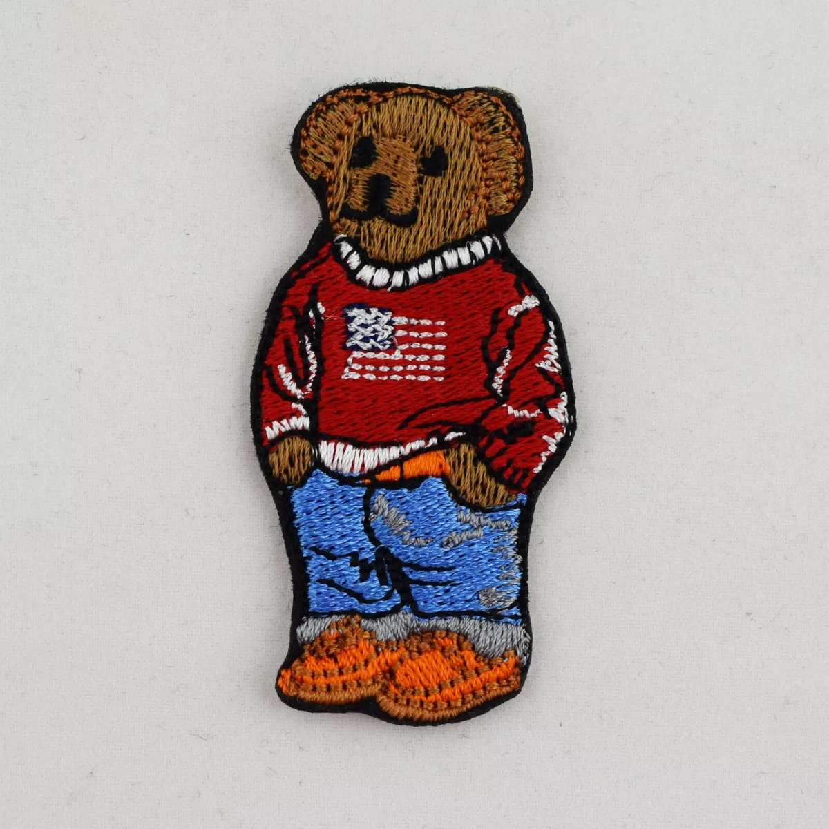 Iron on Patch Polo American Flag Red Sweater Bear Embroidered