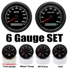 85mm Gps Speedometer Tacho 52mm Fuel Gauge 73-10ohms Water Temp Oil Press Volt 85mm Gps Speedometer Tacho 52mm Fuel Gauge 73-10ohms Water Temp Oil Press Volt