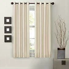 Maytex Night To Light Jardin Faux Silk Natural Grommet Panel 54x63 Solid Natural