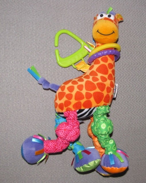 Lamaze Stretch the Spotted Plush Giraffe Crib Stroller toy Ring Link