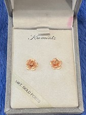 Rose Flower Stud Earrings 925 Sterling Silver Plated