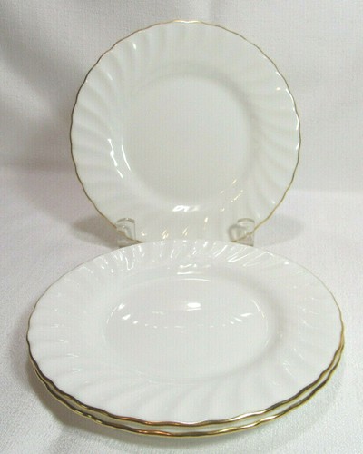 Minton England Fine Bone China CLIFTON GOLD TRIM Three (3) Bread Plates VGC