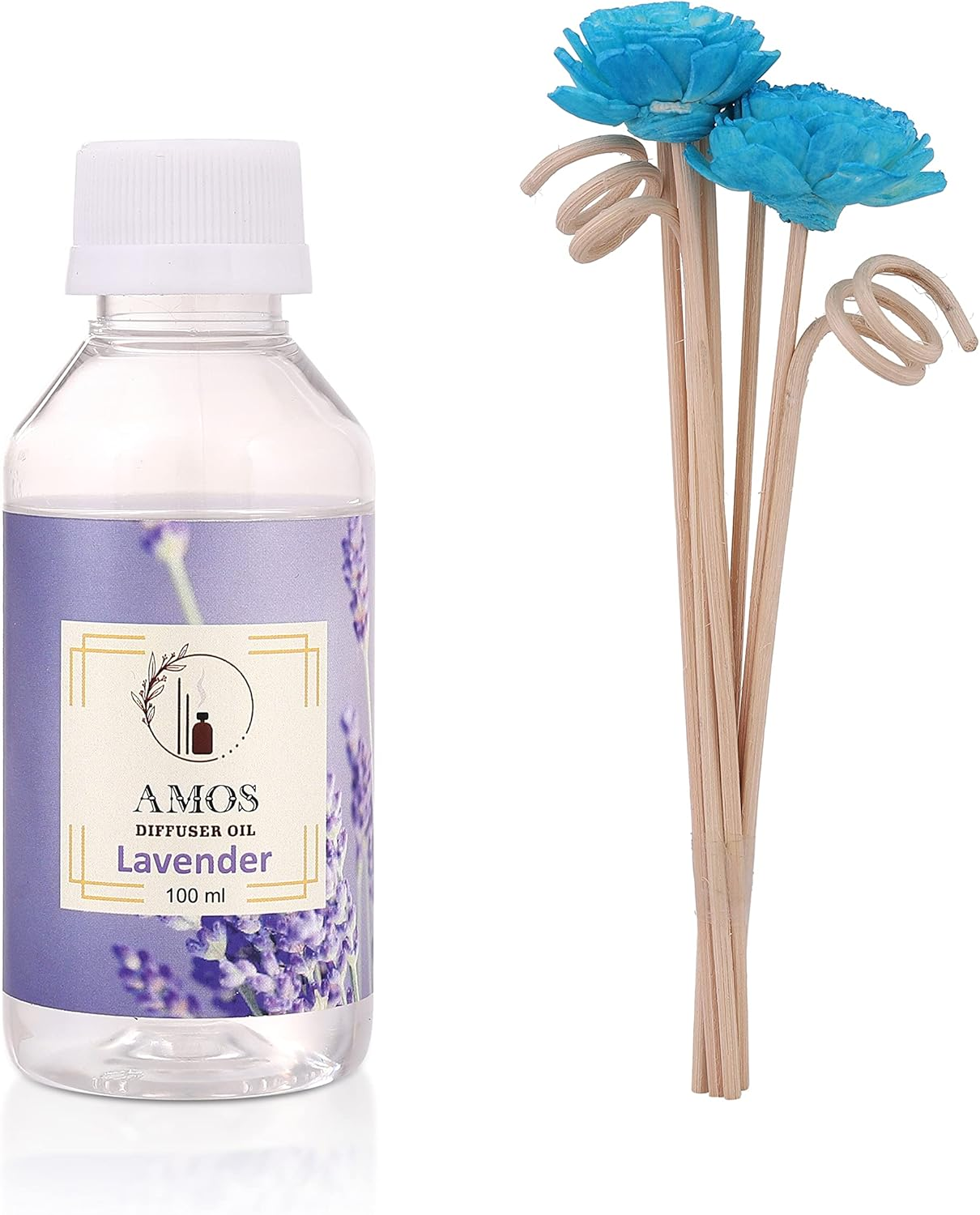 Amos Reed Diffuser Set, 3.5 Oz Scented Diffuser with Sticks Home Fragrance Essen