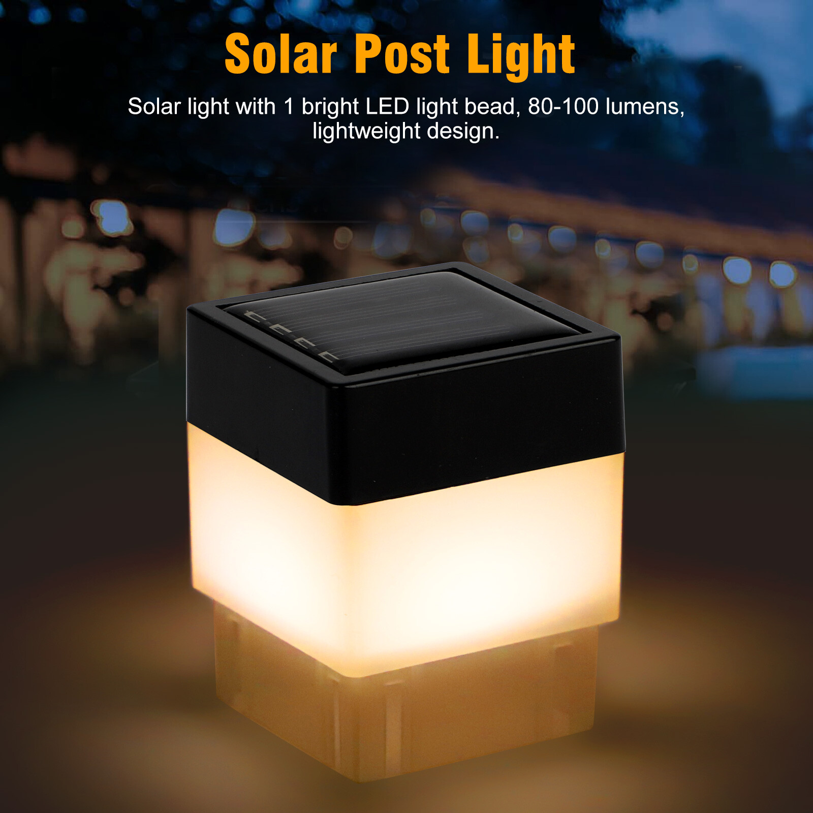4PCS Solar Post Light 2x2" Waterproof LED Outdoor Garden Street Fence Cap Lamp eBay