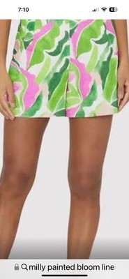 Milly Painted Bloom Linen Short for Women - Size 4