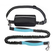 Hands Free Dog Leash with Zipper Pouch Waist Bungee with Dual Padded Handles ...