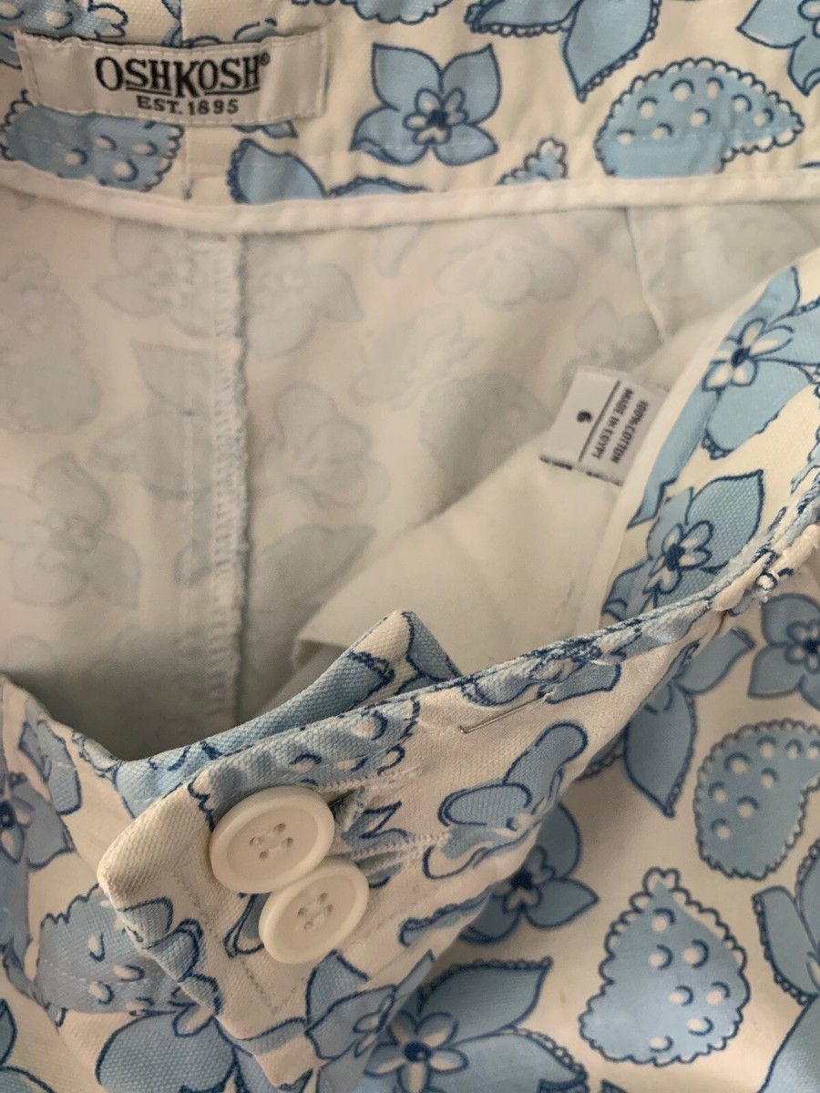 OshKosh◆レディース衣料/--/コットン/BLU/742-1008 Oshkosh Women's 100% Cotton Casual Pants Floral Blue White