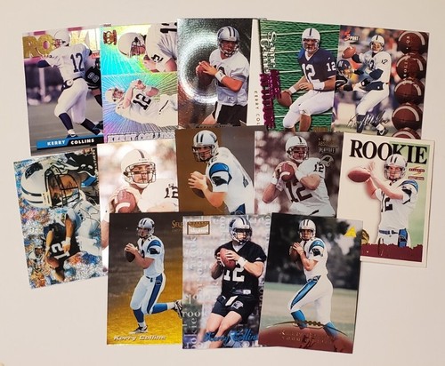Lotto 13 carte Kerry Collins 1995 Carolina Panthers Rookie SkyBox Fleer Playoff