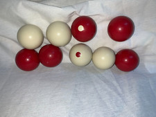 VTG partial set of 9- 2-1/8" Balls Billiard Ball Set Red White - Spots