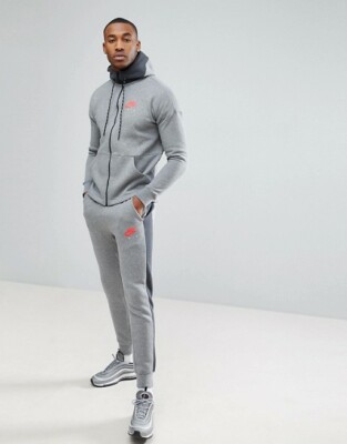 NIKE AIR FULL TRACKSUIT GREY RED MENS SIZES BNWT | eBay