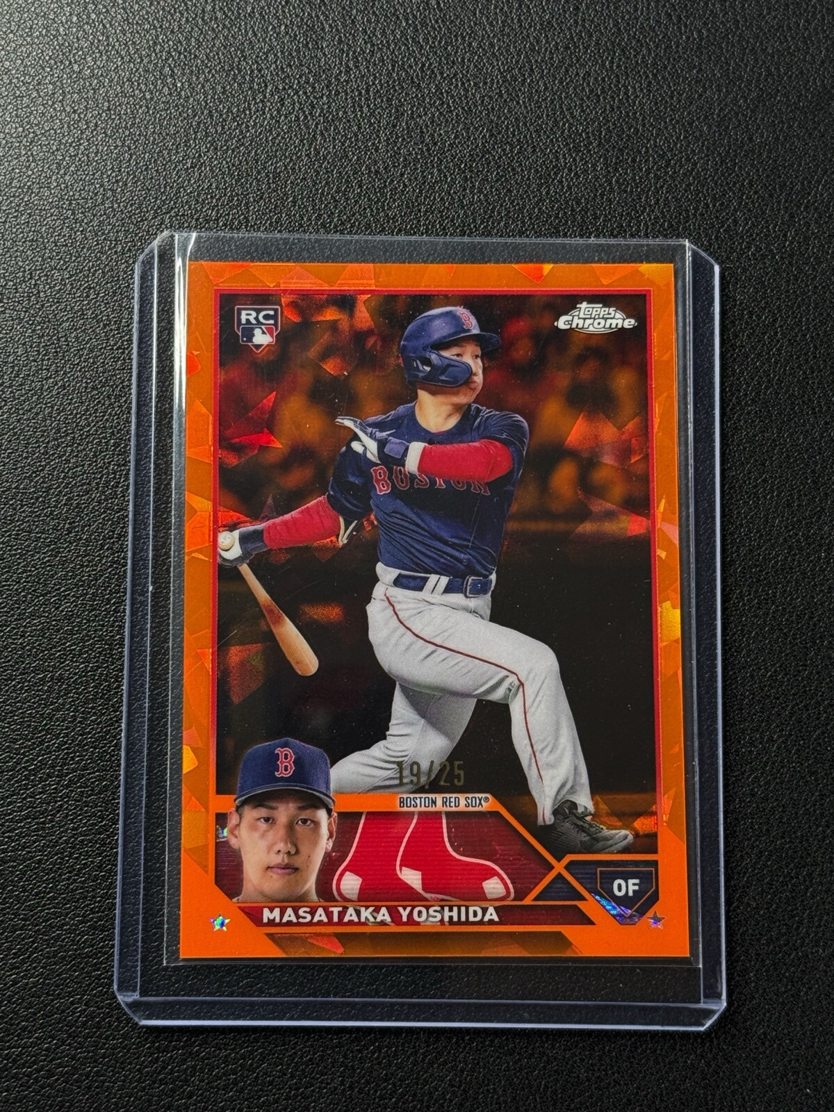 MASATAKA YOSHIDA 2023 TOPPS CHROME #471 SAPPHIRE ORANGE REFRACTOR ROOKIE RC /25