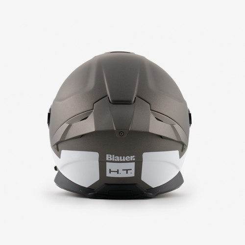 casco moto integrale doppia visiera BLAUER in fibra grigio bianco omologato - Bild 4 von 4