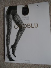 OROBLU 'DALIDA' BLACK SEXY ANIMALIER TIGHTS SZ S IN PKT. ITALY MADE RRP. £17.95