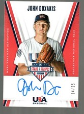 2019 USA Stars & Stripes College Signatures Blue Ink #CNT-JD John Doxakis 14/25