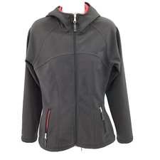 LUCY Full Zip Fleece Lined incl SLEEVES Softshell Dark Gray Hooded Jacket SMALL