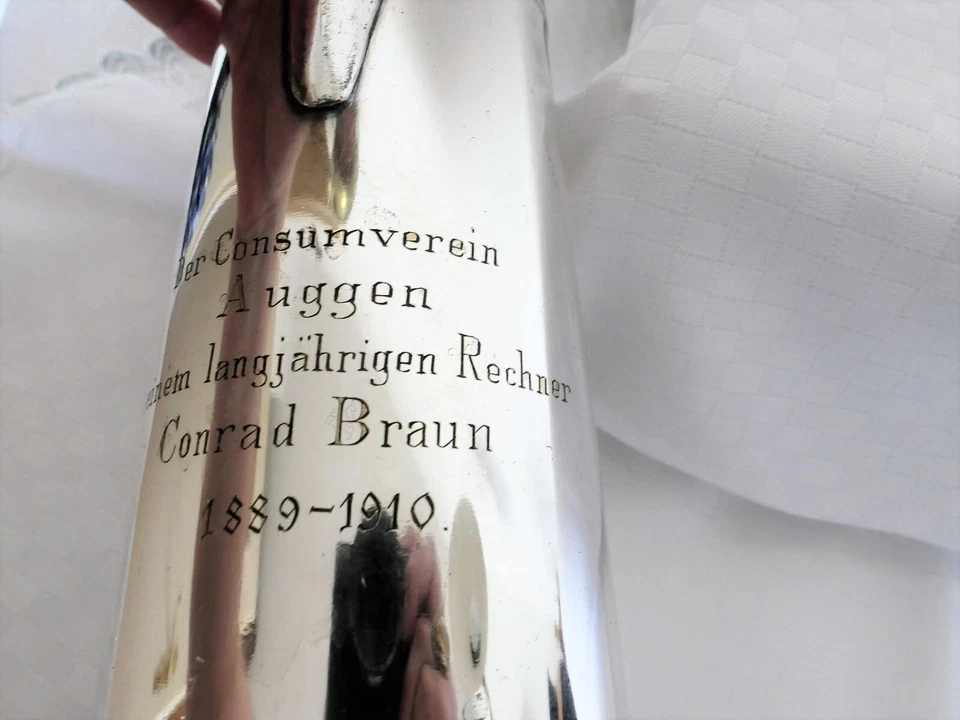 Großer Krug, Karaffe WMF Straußenmarke um 1910,  versilbert - Bild 4 von 4