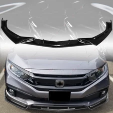 Front Lip Splitter For Honda Civic EX LX Sport Sedan 2016-2021 Glossy Black