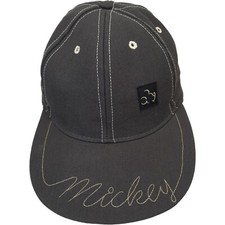 Vtg 90s Mickey Script Logo Gray Goofys Hat Co Cap Made in USA Snapback