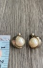 Vintage Faux Pearl Clip-on Gold Tone Earrings — photo 8