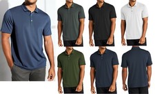 MEN'S MODERN SHORT SLEEVE POLO SHIRT, MOISTURE WICKING PERFORMANCE, VENTS XS-4XL