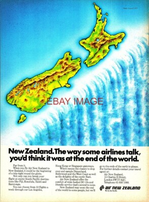 1977 Advert AIR NEW ZEALAND Commercial Airline Vintage Original Print Ad 740/130