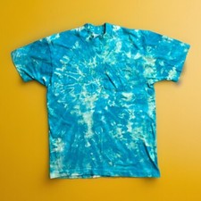 Vintage Pocket T-Shirt Men’s Large Blue Tie-Dye Wash Single-Stitch Made in USA