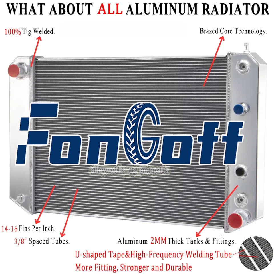 For Chevy C60 C70 Kodiak GMC C6000 Topkick 6.0L 6.6L 1991-2002 Radiator 3 Rows - Image 2 of 4